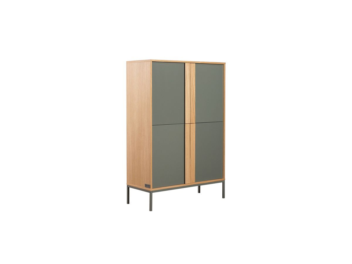 SOHO groen 4-deurs hoog dressoir 92 cm met metalen poten