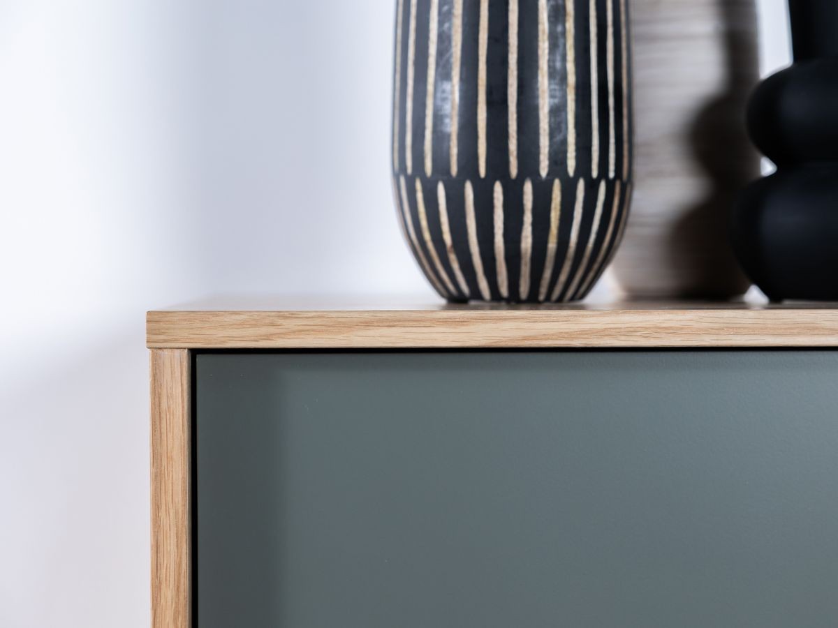 SOHO groen 4-deurs hoog dressoir 92 cm met metalen poten