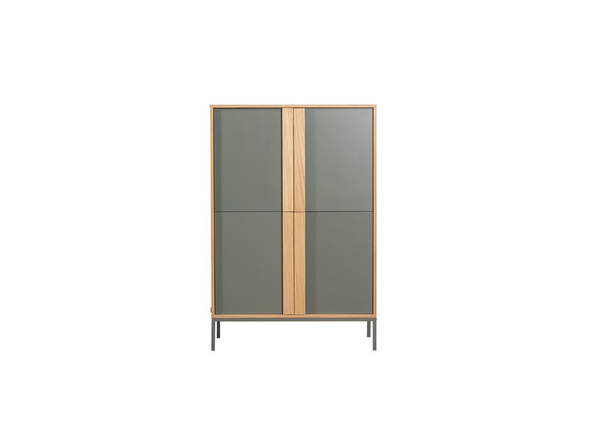 SOHO groen 4-deurs hoog dressoir 92 cm met metalen poten