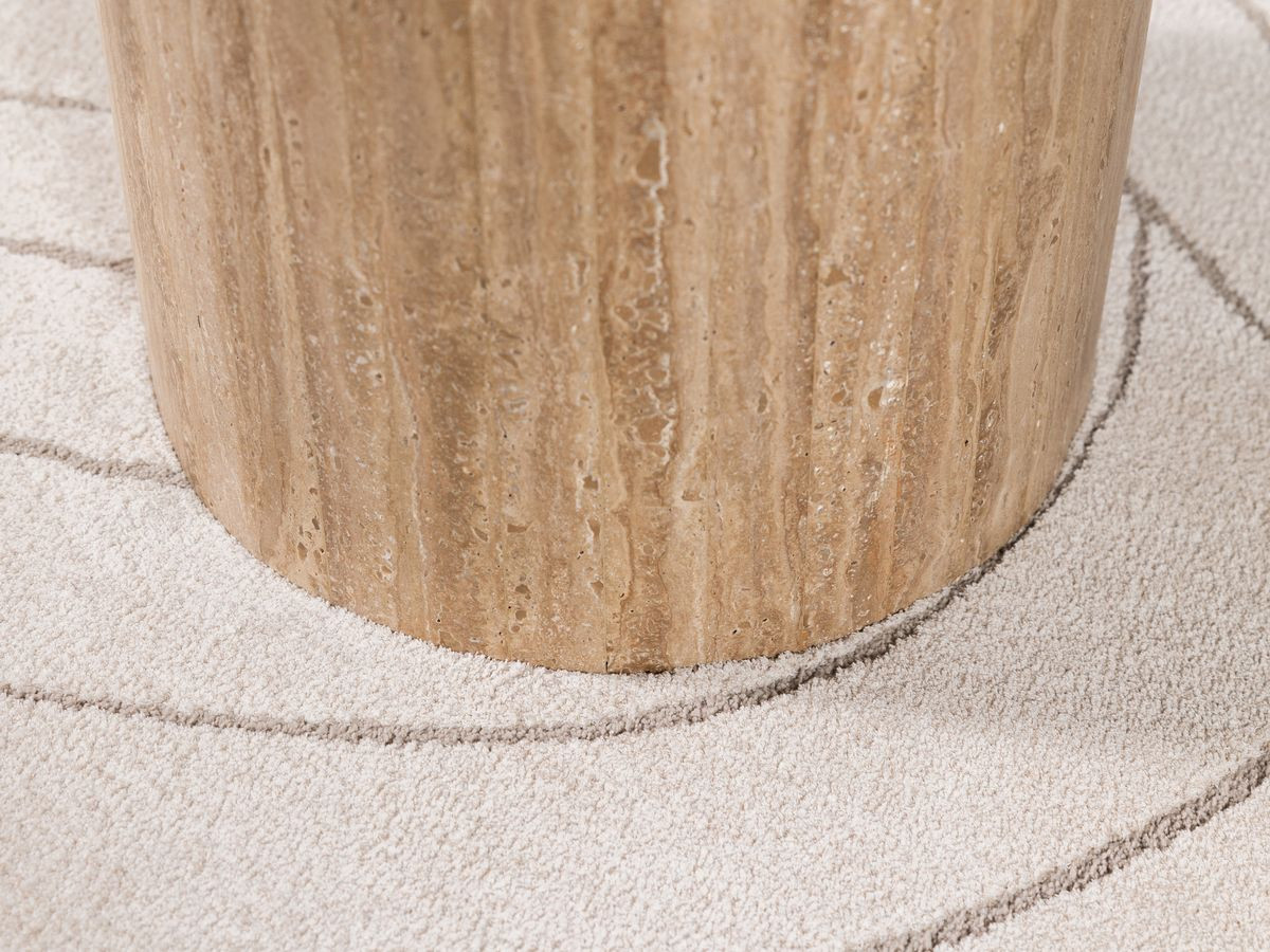 Ronde eettafel D.140 cm BOECIA naturel travertijn