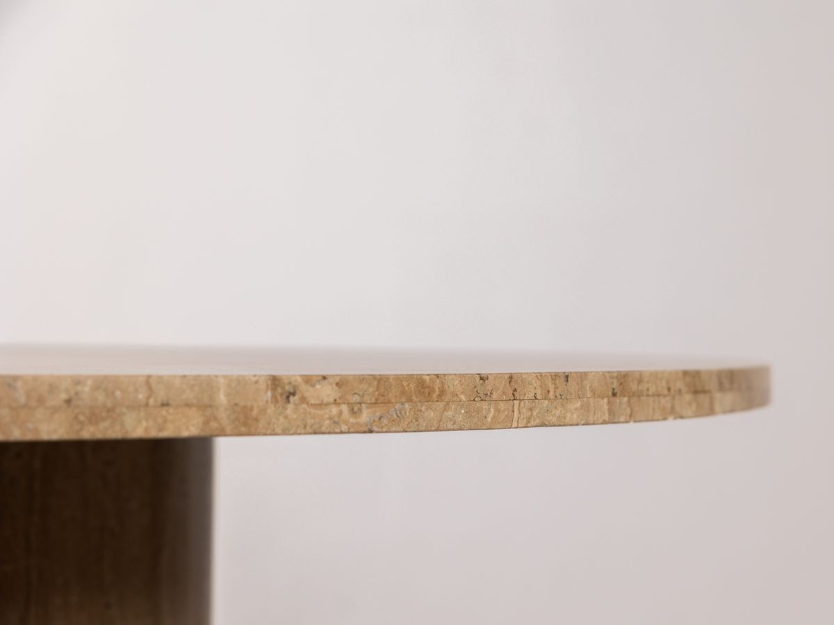 Ronde eettafel D.140 cm BOECIA naturel travertijn
