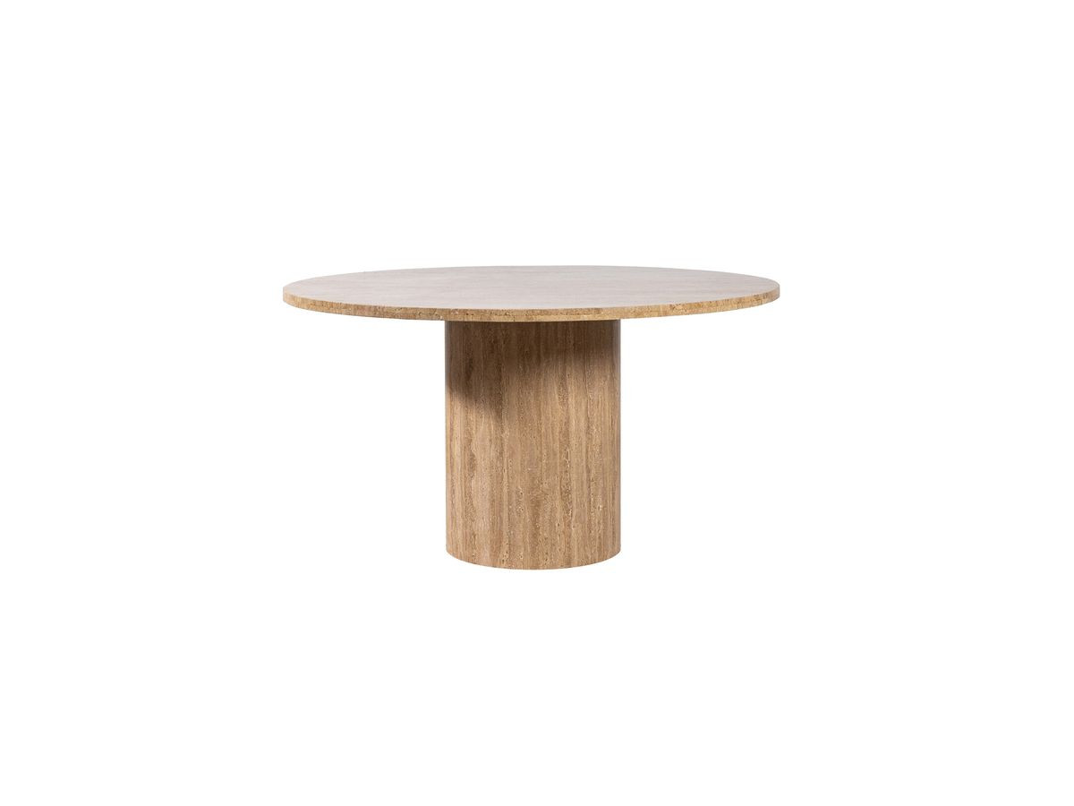 Table à manger ronde D.140 cm BOECIA travertin naturel — vue 3