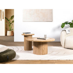 Table basse BOECIA travertin ⌀ 40 cm - vue 3