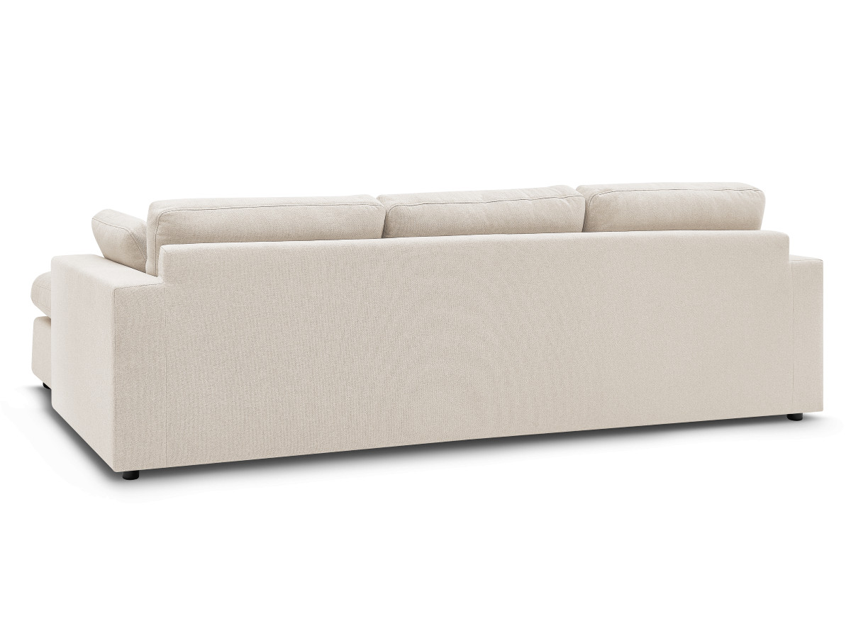 Canapé d'angle fixe EVEREST tissu chiné - Orange - Angle droit - 10 coussins