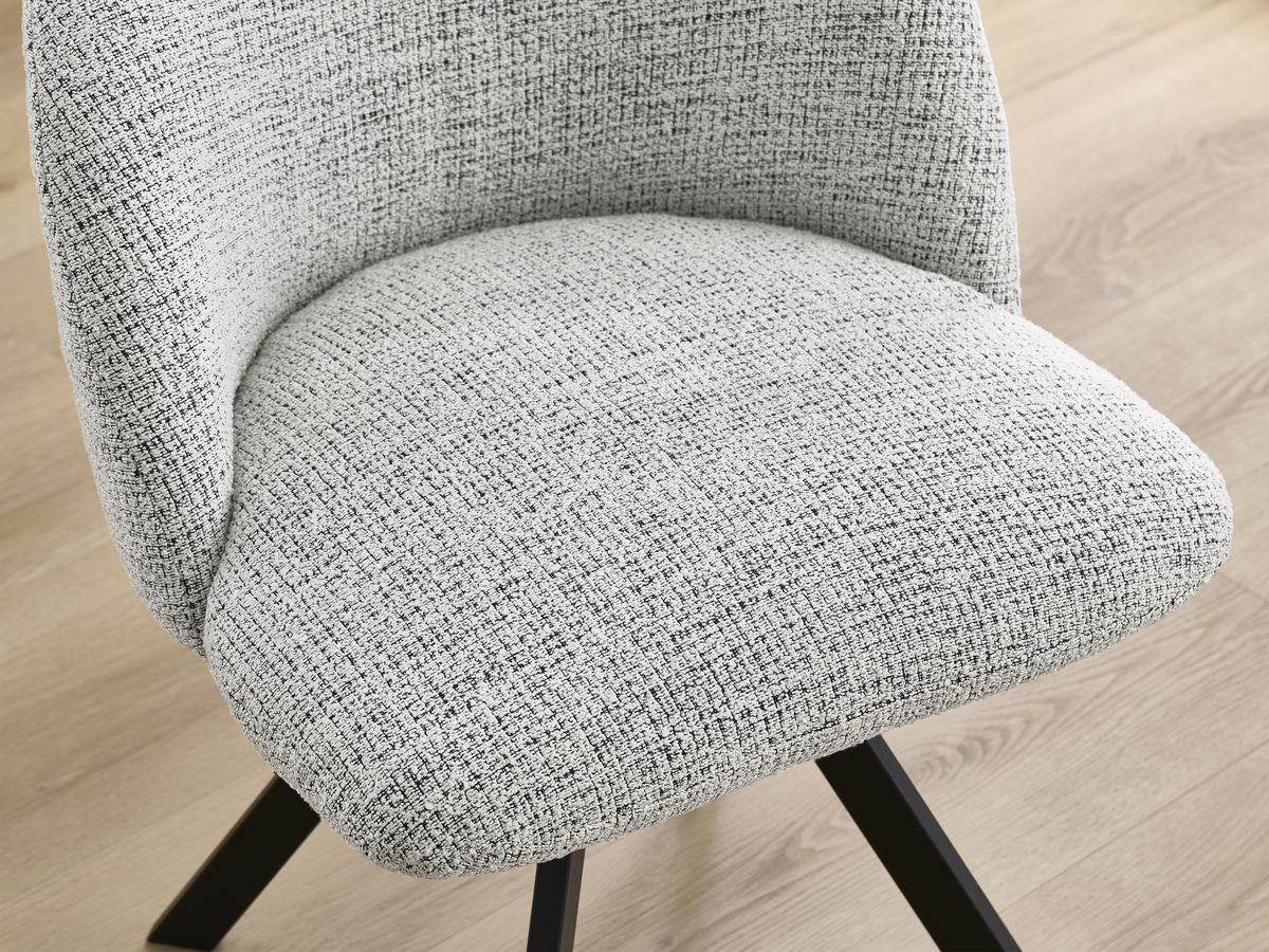 Lot de chaises LALIE tissu chiné et pieds étoile