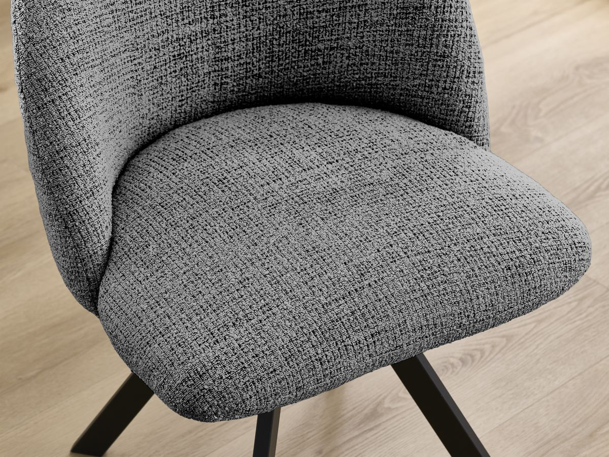 Lot de chaises LALIE tissu chiné et pieds étoile