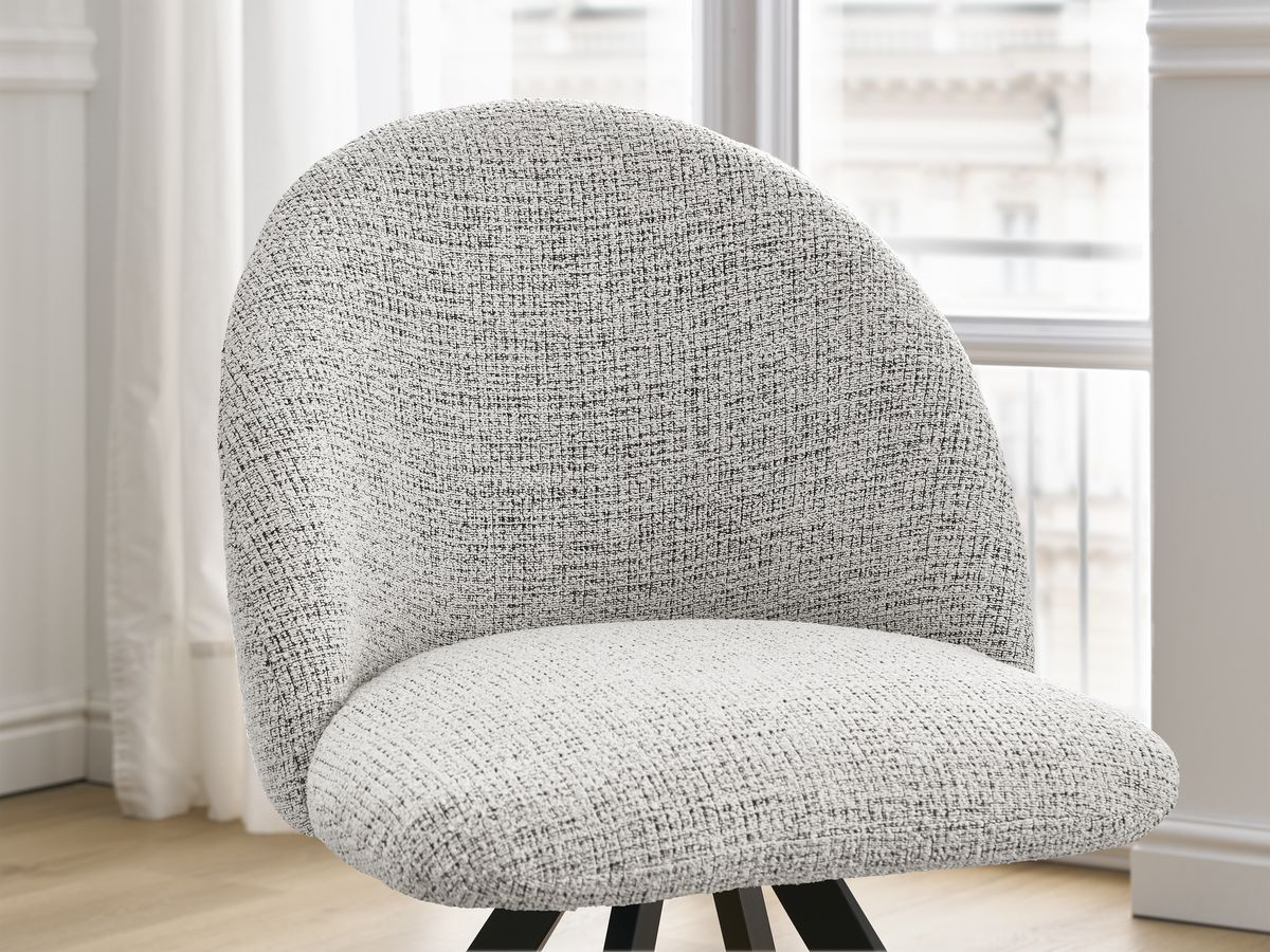 Lot de chaises LALIE tissu chiné et pieds étoile