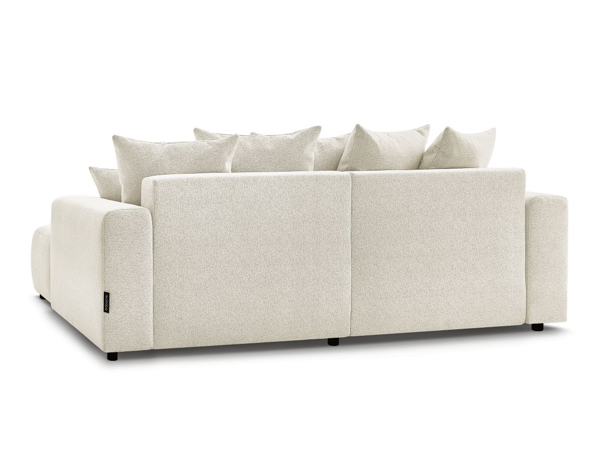 Canapé d'angle fixe EVEREST tissu chiné - Orange - Angle droit - 10 coussins