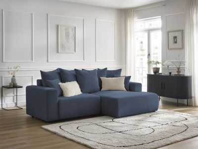 Canapé d'angle convertible coffre ATILLA tissu chiné