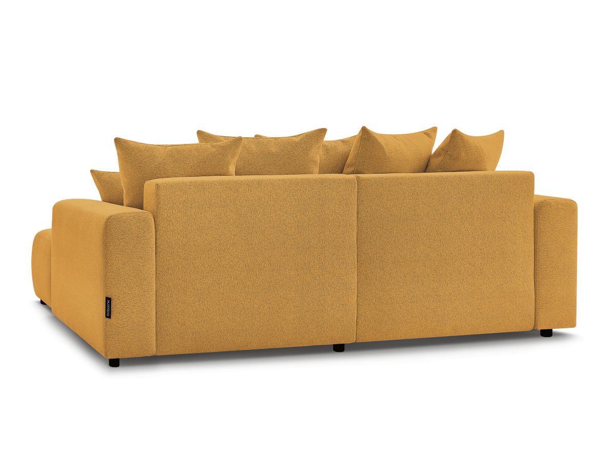 Canapé d'angle fixe EVEREST tissu chiné - Orange - Angle droit - 10 coussins