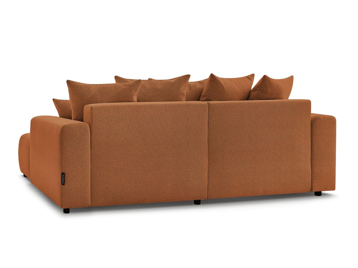 Canapé d'angle fixe EVEREST tissu chiné - Orange - Angle droit - 10 coussins