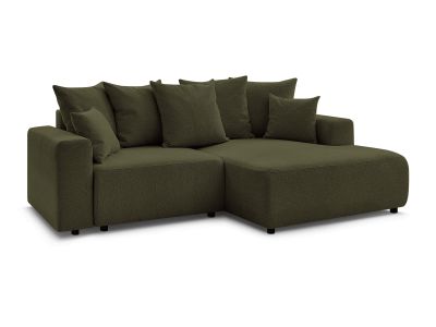 Canapé d'angle convertible coffre ATILLA tissu chiné