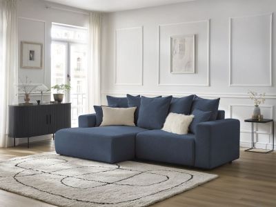 Canapé d'angle convertible coffre ATILLA tissu chiné