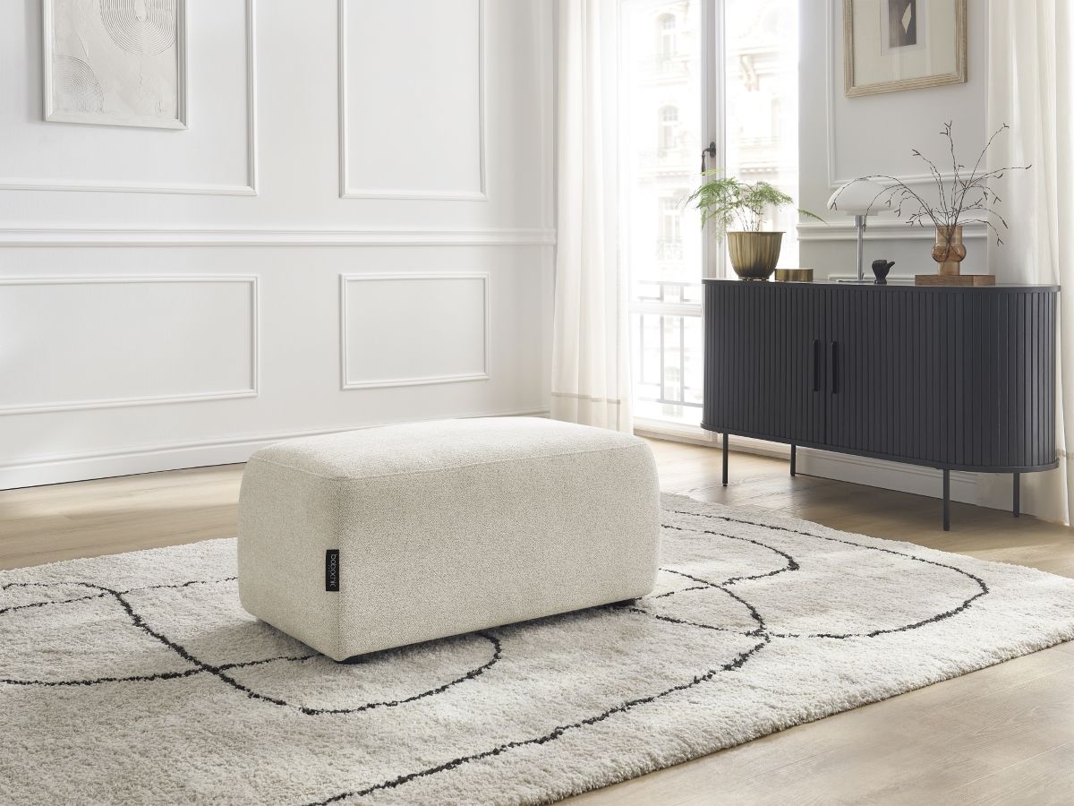 Pouf ATILLA chiné blanc — vue 5