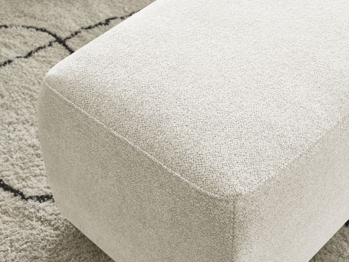 Canapé d'angle fixe EVEREST tissu chiné - Orange - Angle droit - 10 coussins