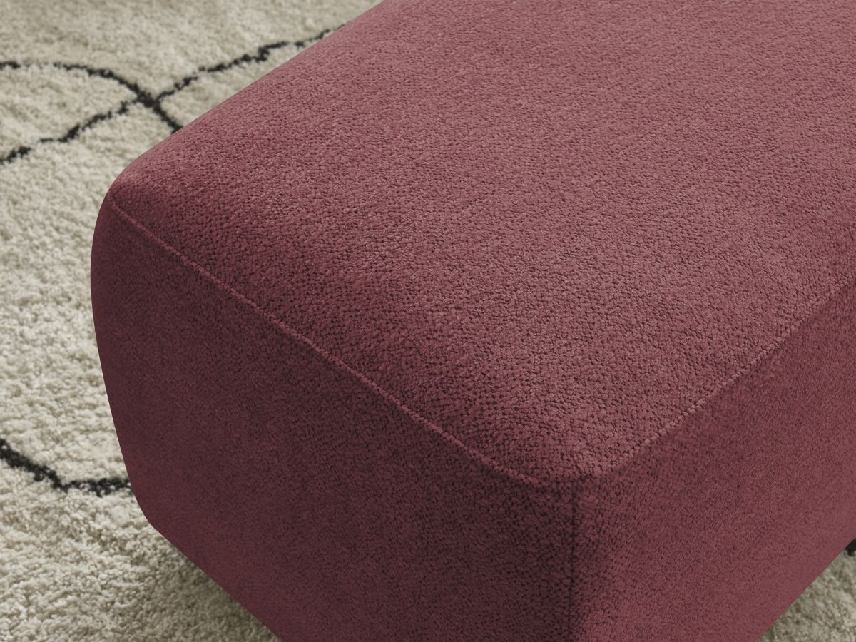 Canapé d'angle fixe EVEREST tissu chiné - Orange - Angle droit - 10 coussins
