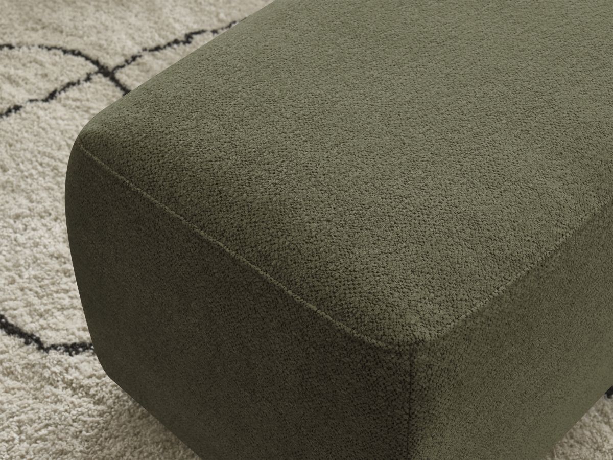 Canapé d'angle fixe EVEREST tissu chiné - Orange - Angle droit - 10 coussins