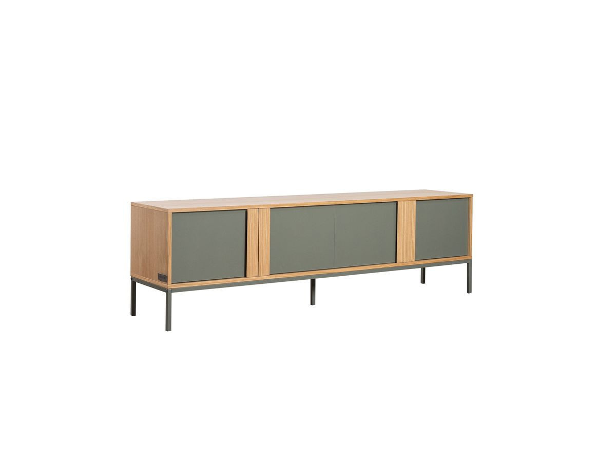 SOHO groene 4-deurs tv-kast 180 cm met metalen poten