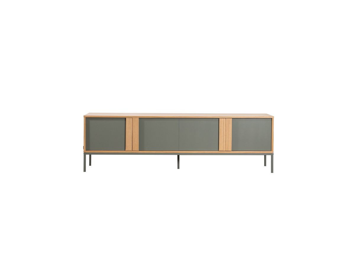 SOHO groene 4-deurs tv-kast 180 cm met metalen poten