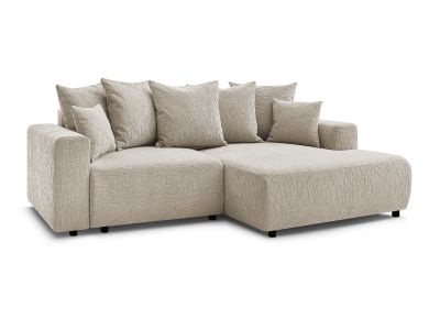 Canapé d'angle convertible coffre ATILLA tissu texturé