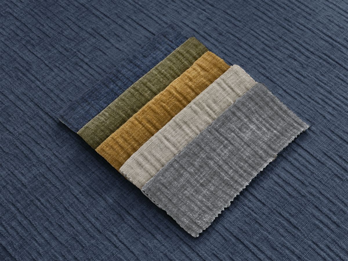 Canapé d'angle convertible coffre ATILLA texturé bleu foncé — vue 4