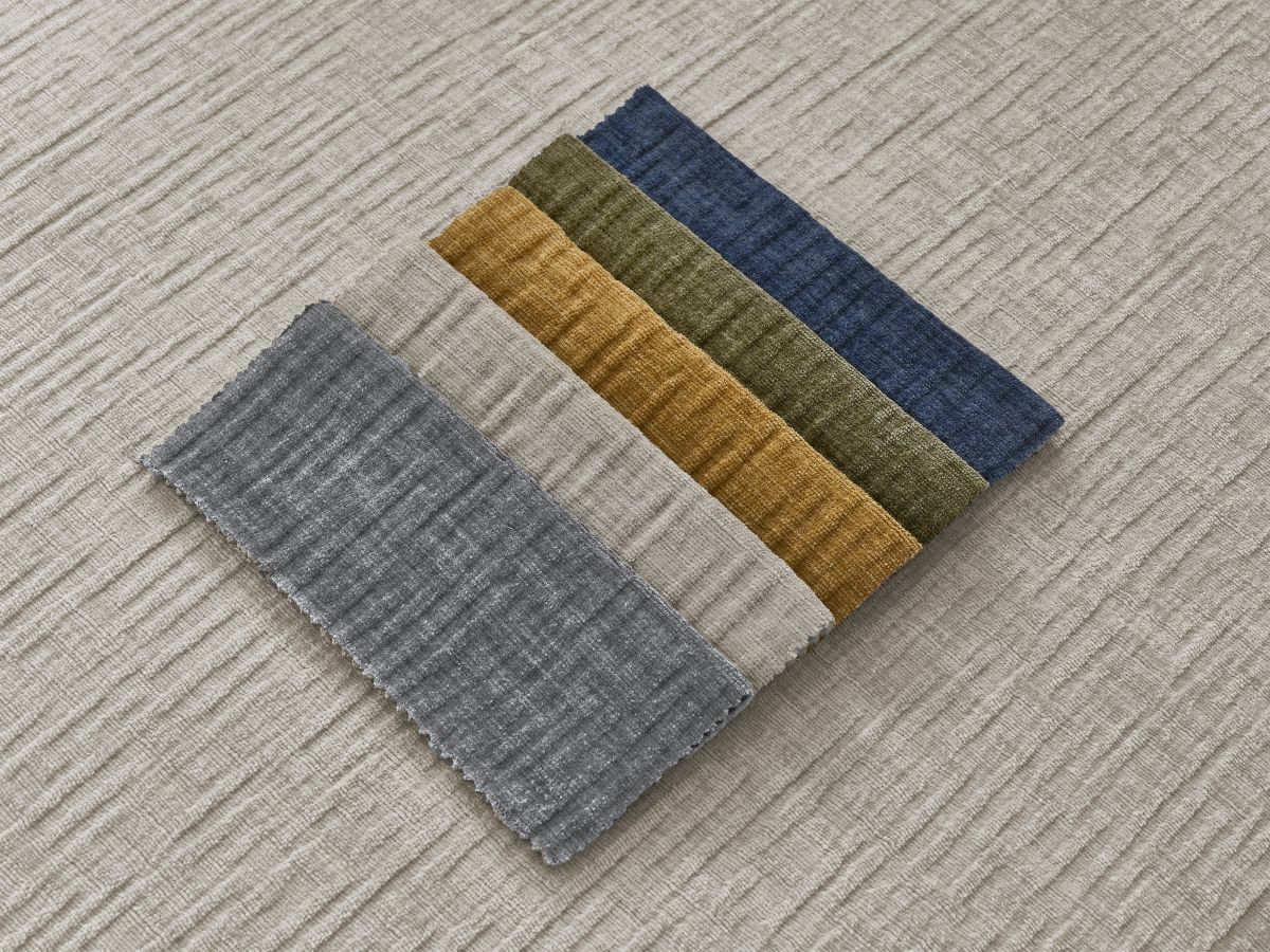 Canapé d'angle fixe EVEREST tissu chiné - Orange - Angle droit - 10 coussins
