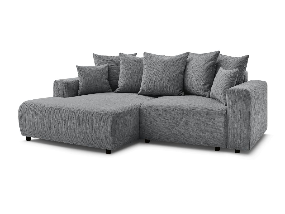 Canapé d'angle convertible coffre ATILLA tissu texturé