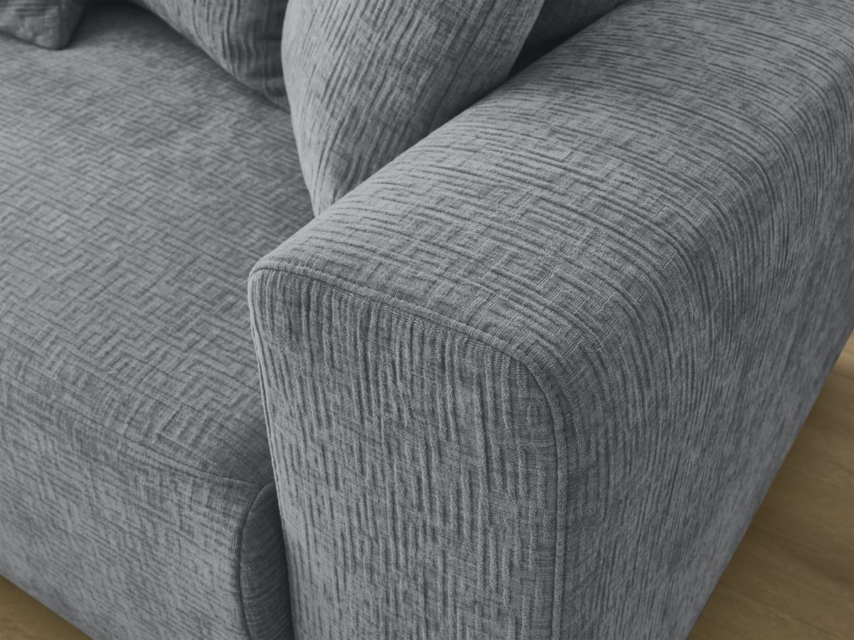 Canapé d'angle convertible coffre ATILLA tissu texturé