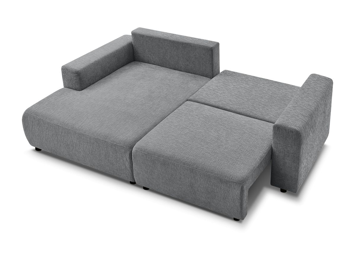 Canapé d'angle convertible coffre ATILLA tissu texturé