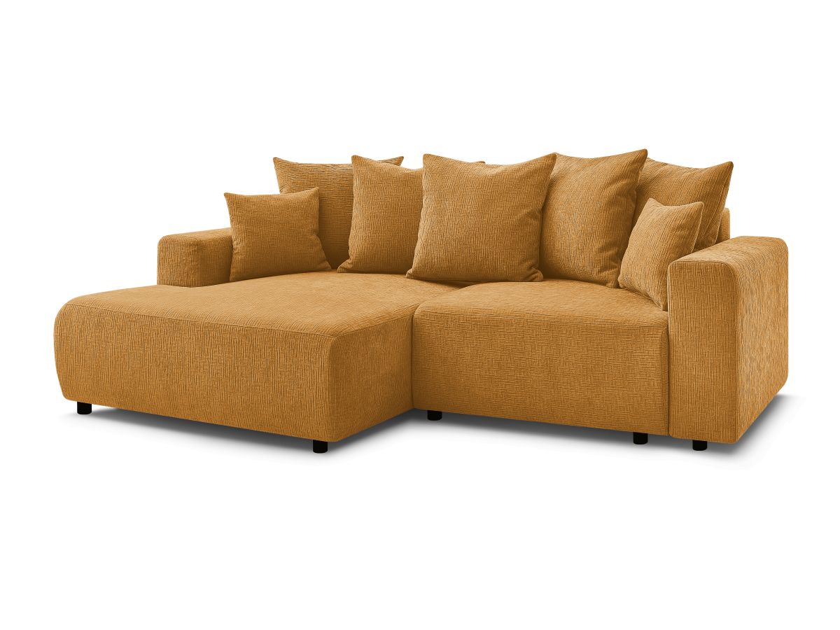 Canapé d'angle convertible coffre ATILLA tissu texturé