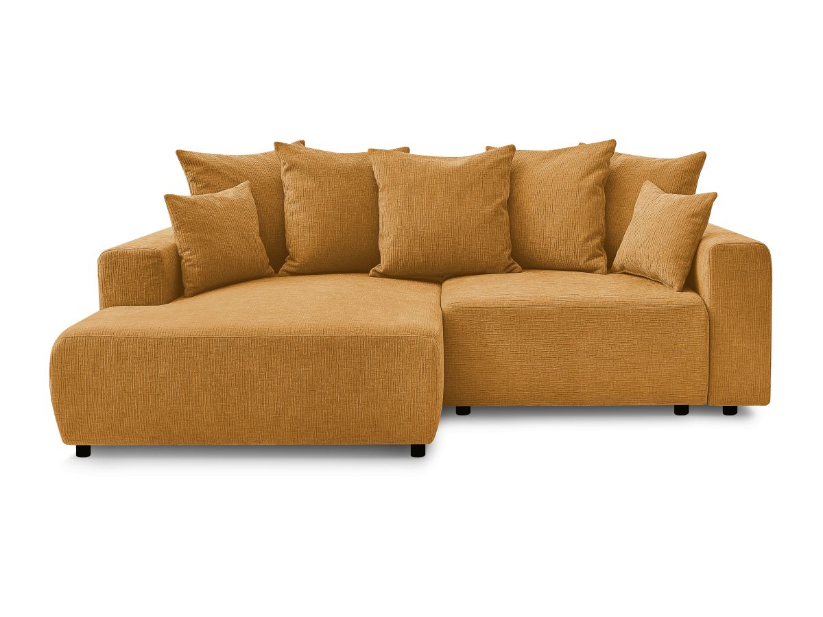Canapé d'angle convertible coffre ATILLA tissu texturé