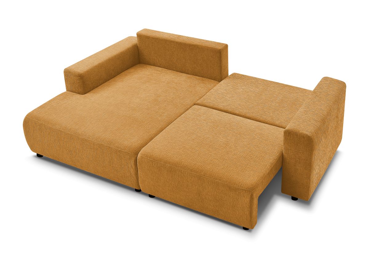 Canapé d'angle convertible coffre ATILLA tissu texturé