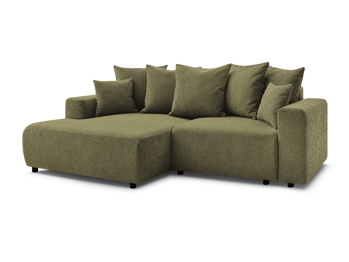 Canapé d'angle convertible coffre ATILLA tissu texturé