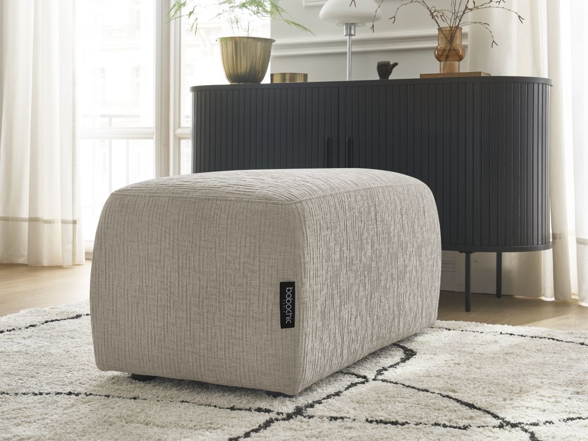 Pouf ATILLA tissu texturé