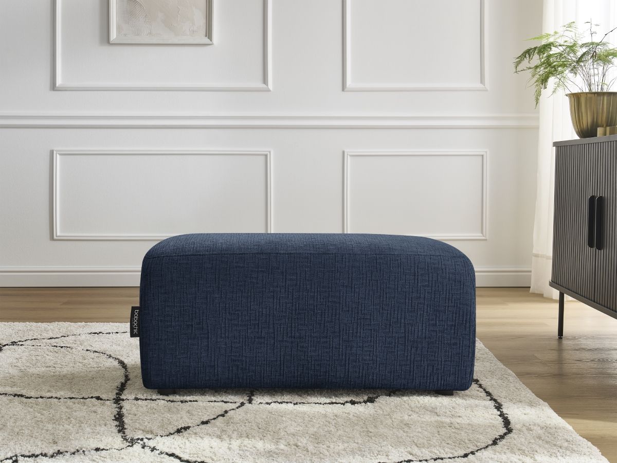 Pouf ATILLA texturé bleu foncé — vue 5
