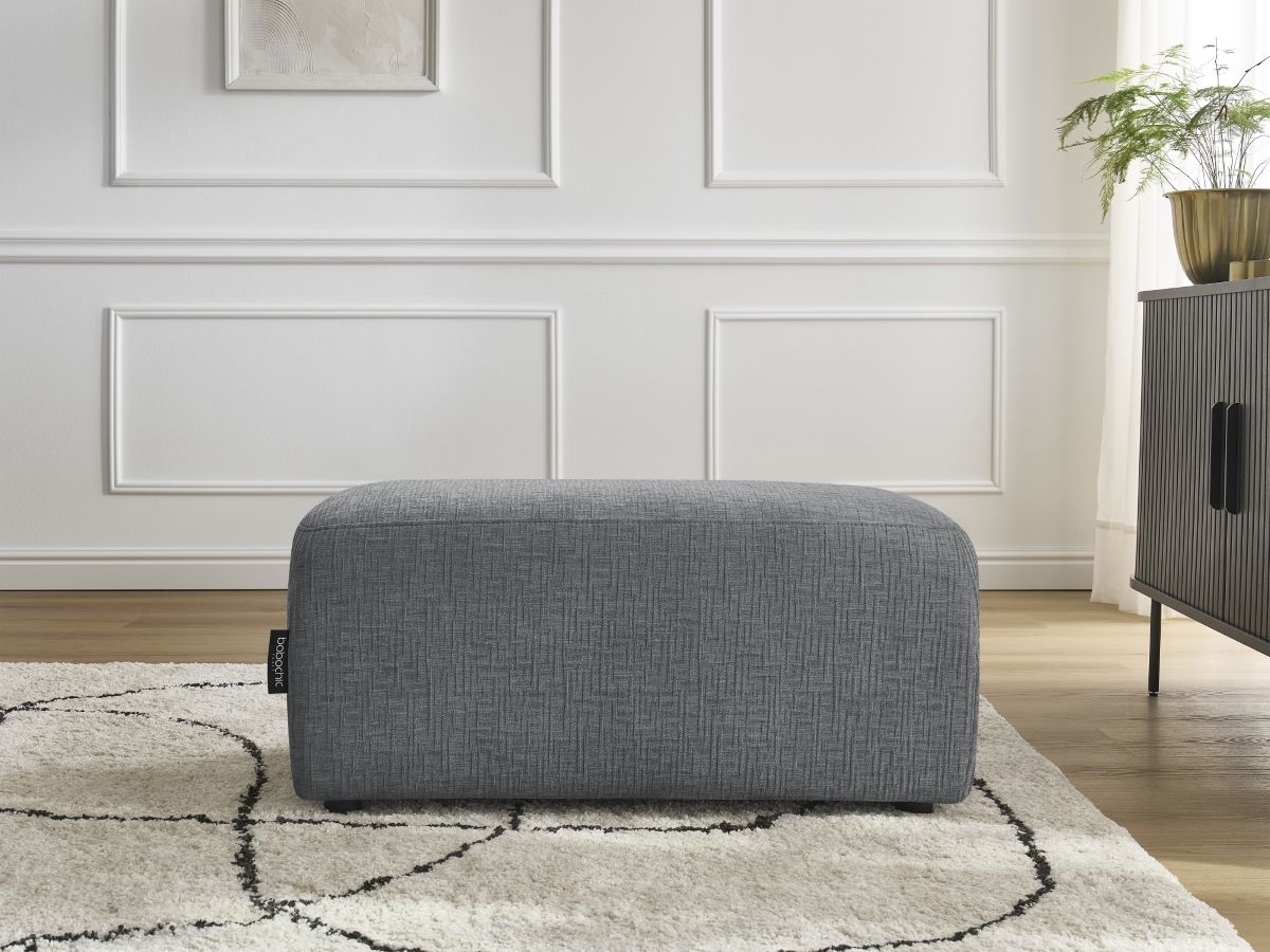 Pouf ATILLA texturé gris foncé — vue 5