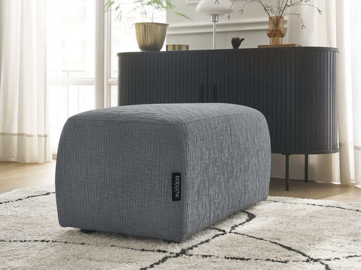 Pouf ATILLA tissu texturé