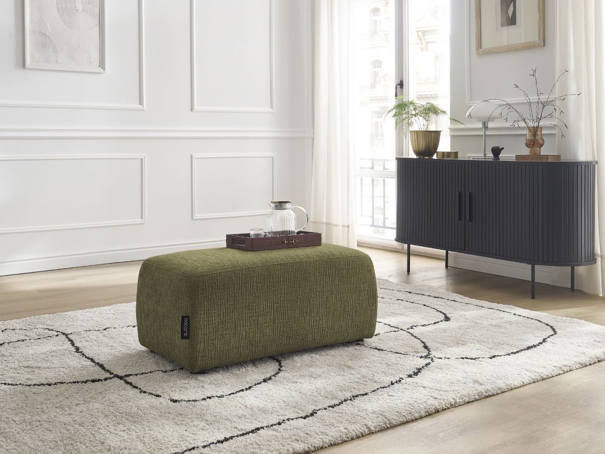 Pouf ATILLA tissu texturé