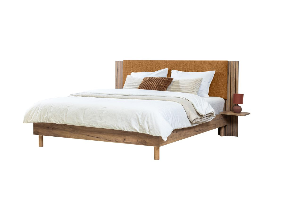 Lit LIOR lattes massives pieds en bois naturel jaune — vue 5