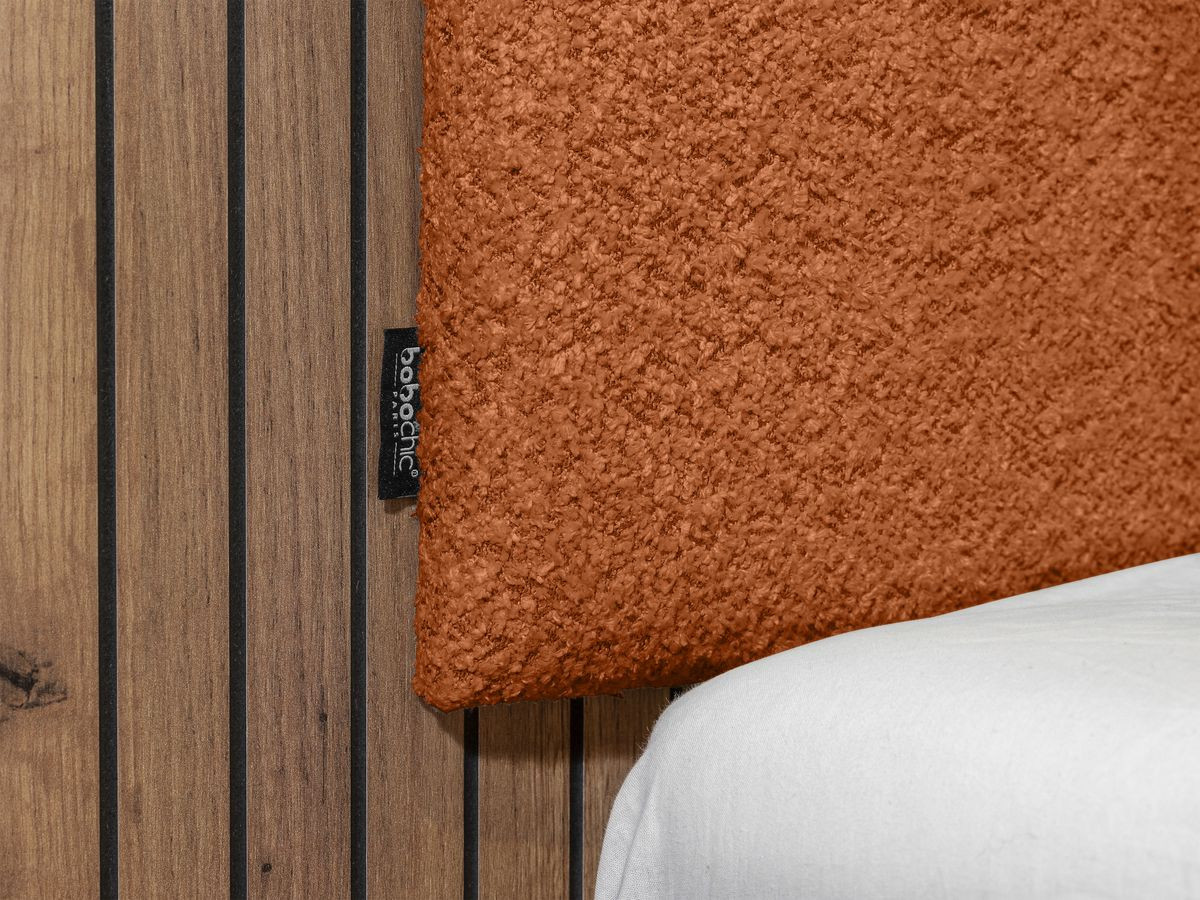 Lit LIOR lattes massives pieds en bois naturel orange — vue 6