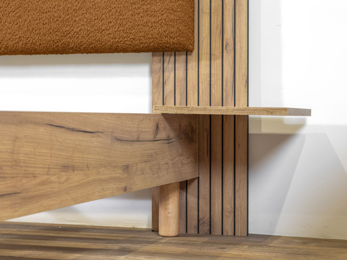 Lit LIOR lattes massives pieds en bois naturel