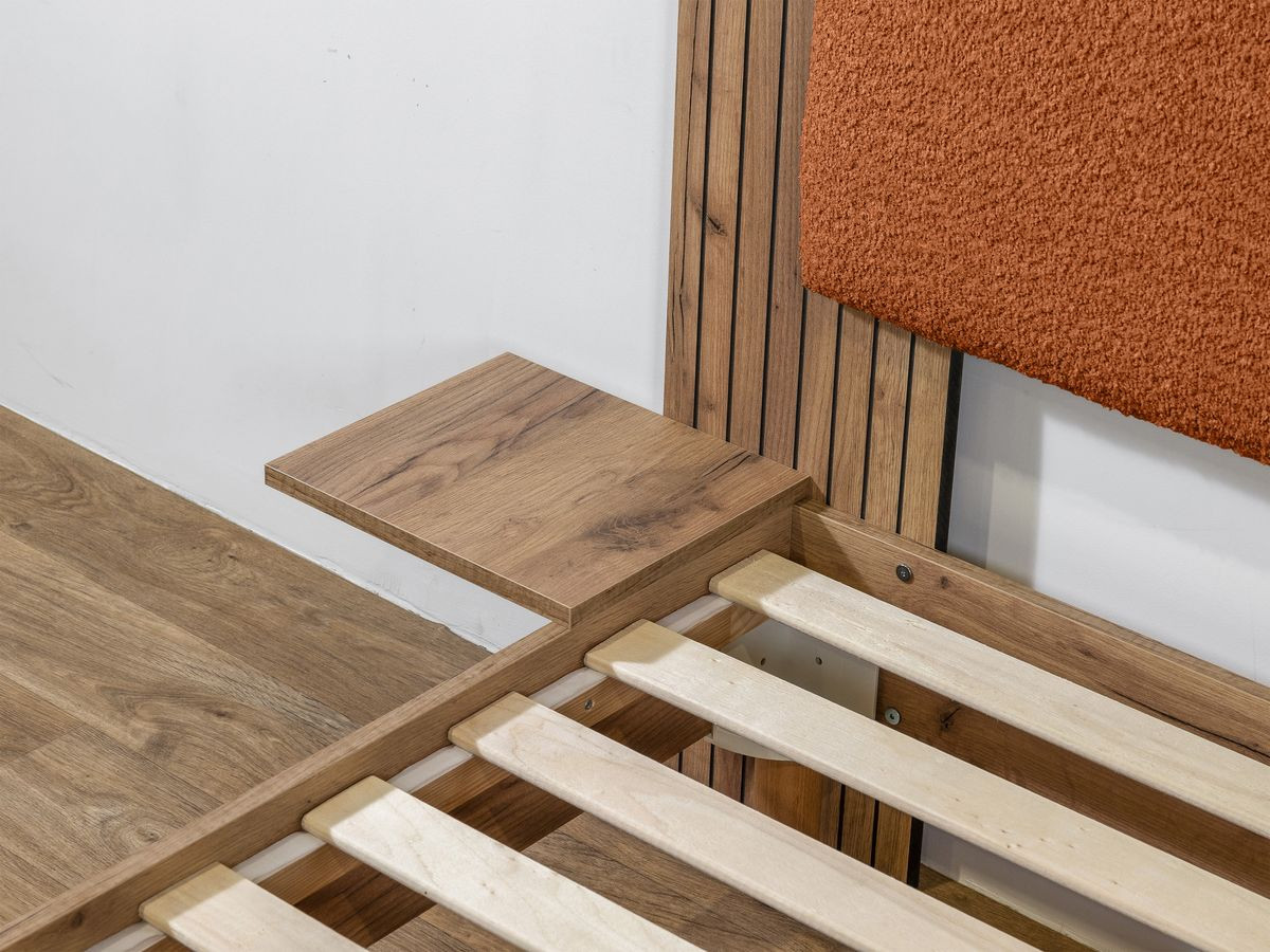 Lit LIOR lattes massives pieds en bois naturel