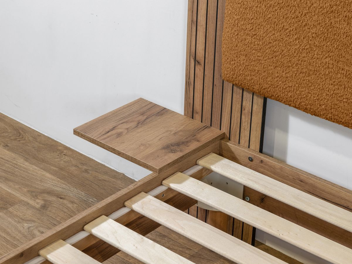 Lit LIOR lattes massives pieds en bois naturel