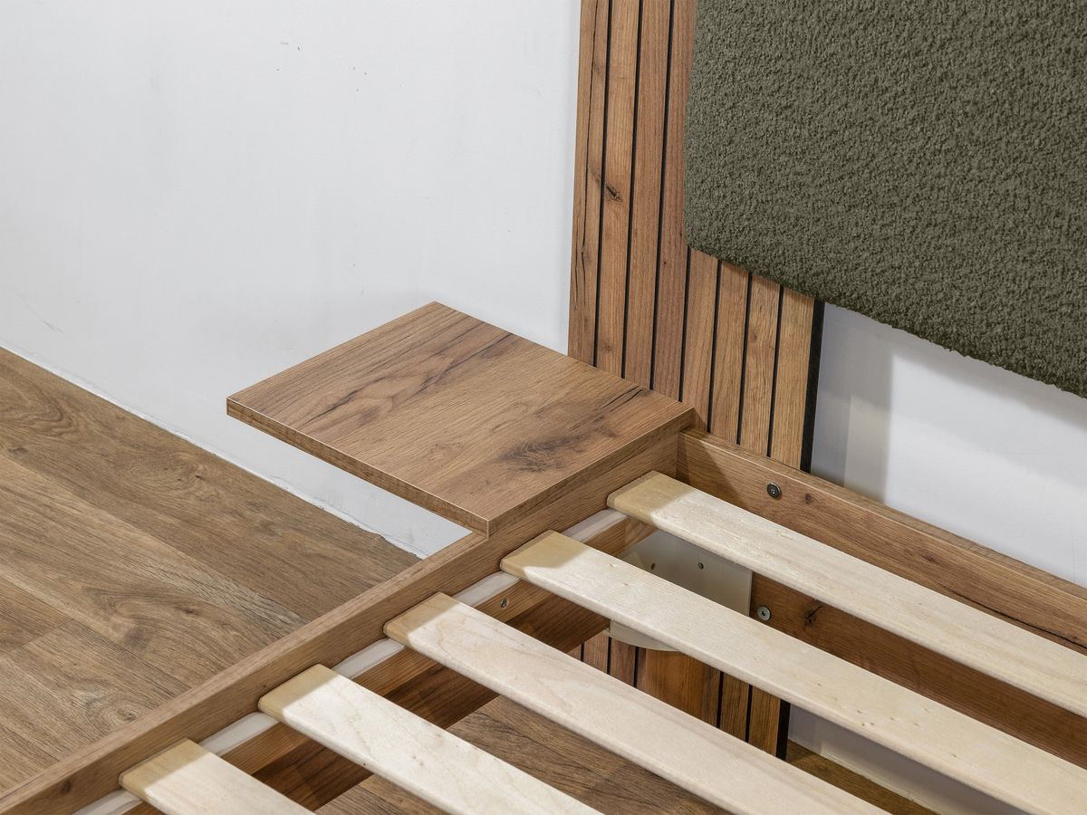 Lit LIOR lattes massives pieds en bois naturel