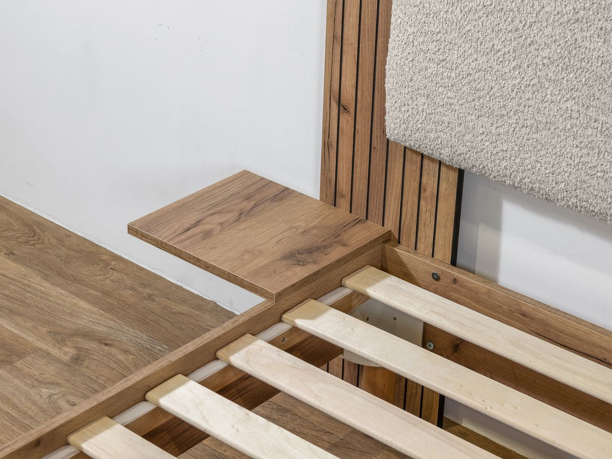 Lit LIOR lattes massives pieds en bois naturel