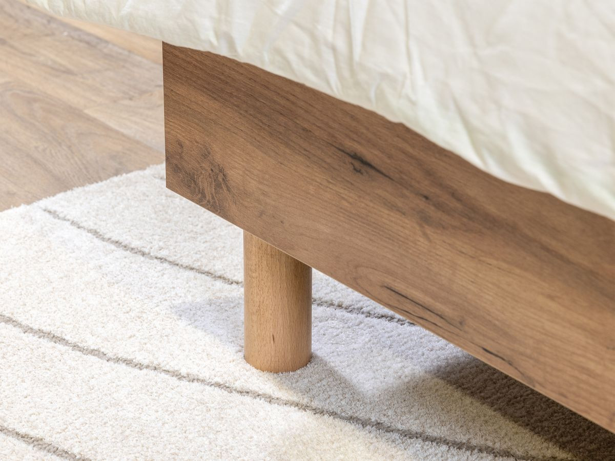Lit LIOR lattes massives pieds en bois naturel