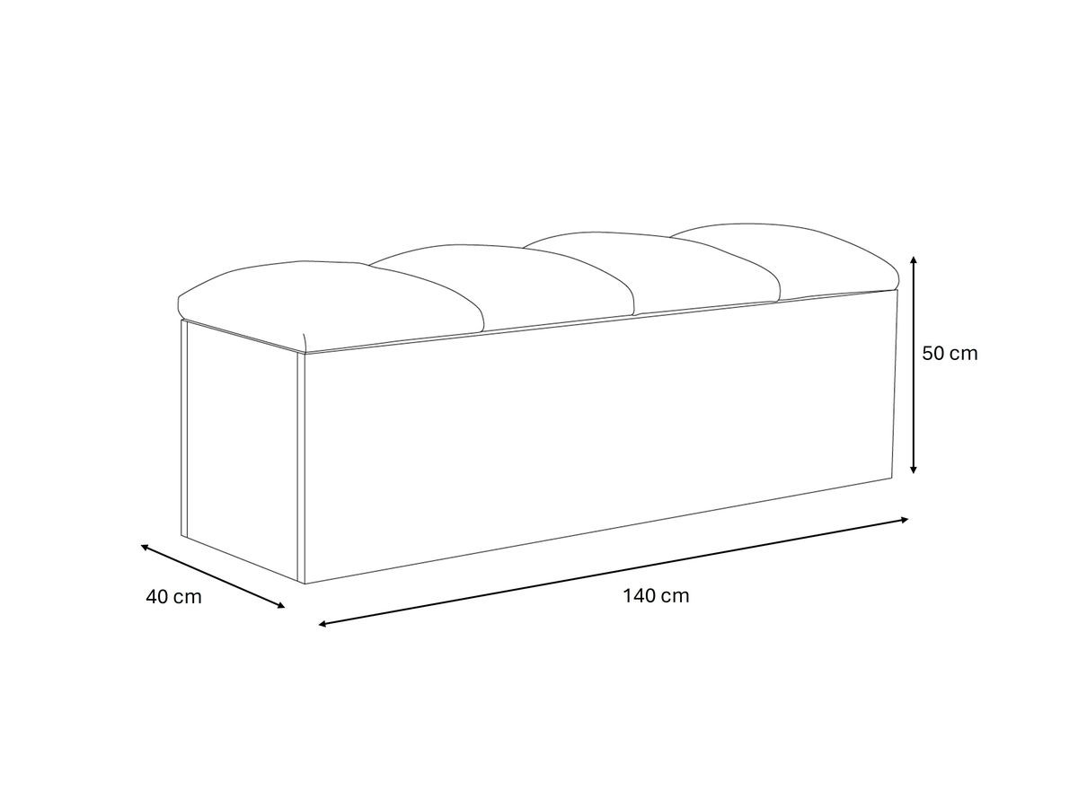 Bout de lit KUMO tissu lisse