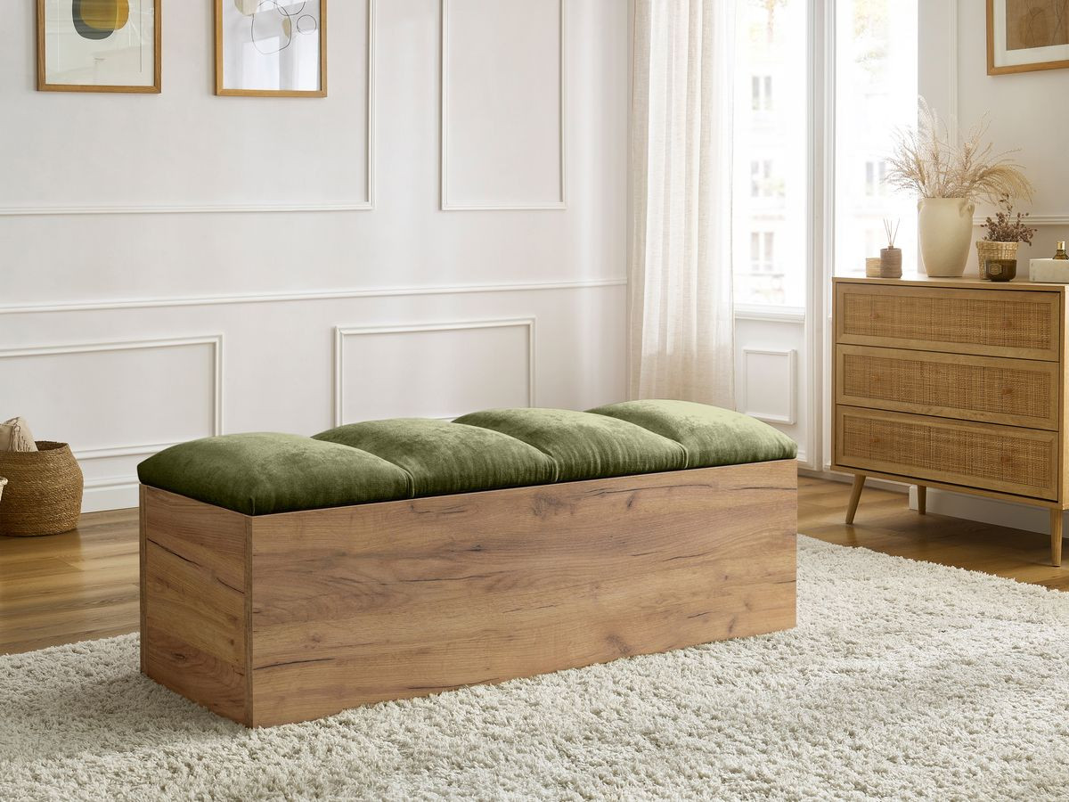 Bout de lit KUMO lisse vert