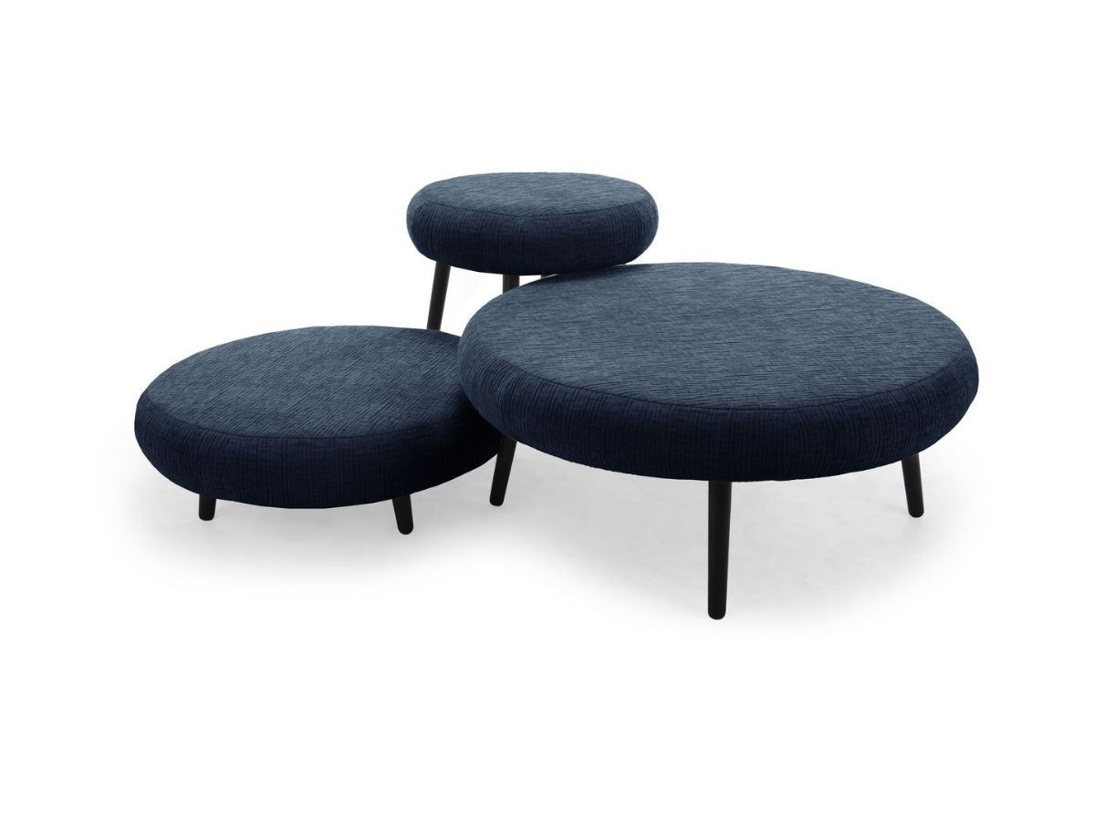 Lot de 3 poufs EDEN tissu texturé