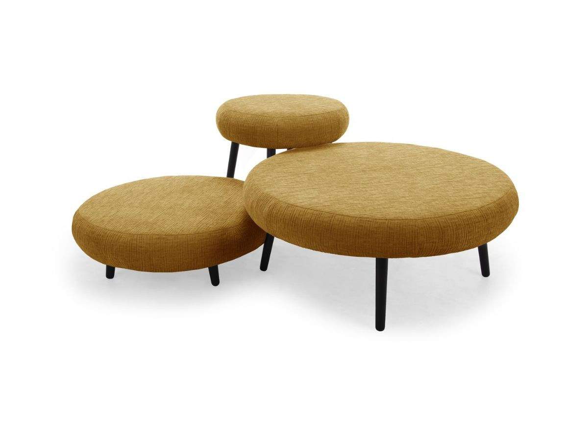 Lot de 3 poufs EDEN tissu texturé